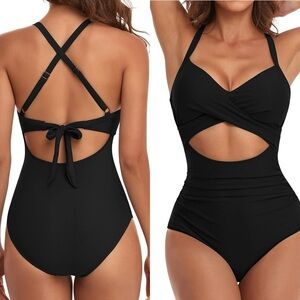 One‎ Piece Swimsuits Tummy Control Cutout High Waisted Bathing Suit Wrap …